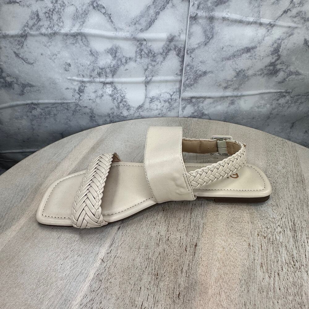 ALME Women’s Leather Braided White Flat Sandals Size 10/40 Made in Brazil - Picture 5 of 10